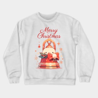 Merry Christmas red bell with ribbon Crewneck Sweatshirt